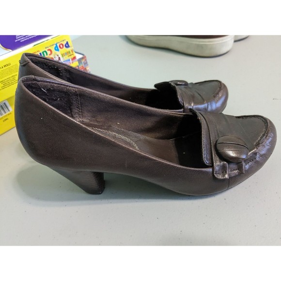 BareTraps Slip On Heeled Shoes Womens 7 Brown Casual Dress Heels - Picture 1 of 4